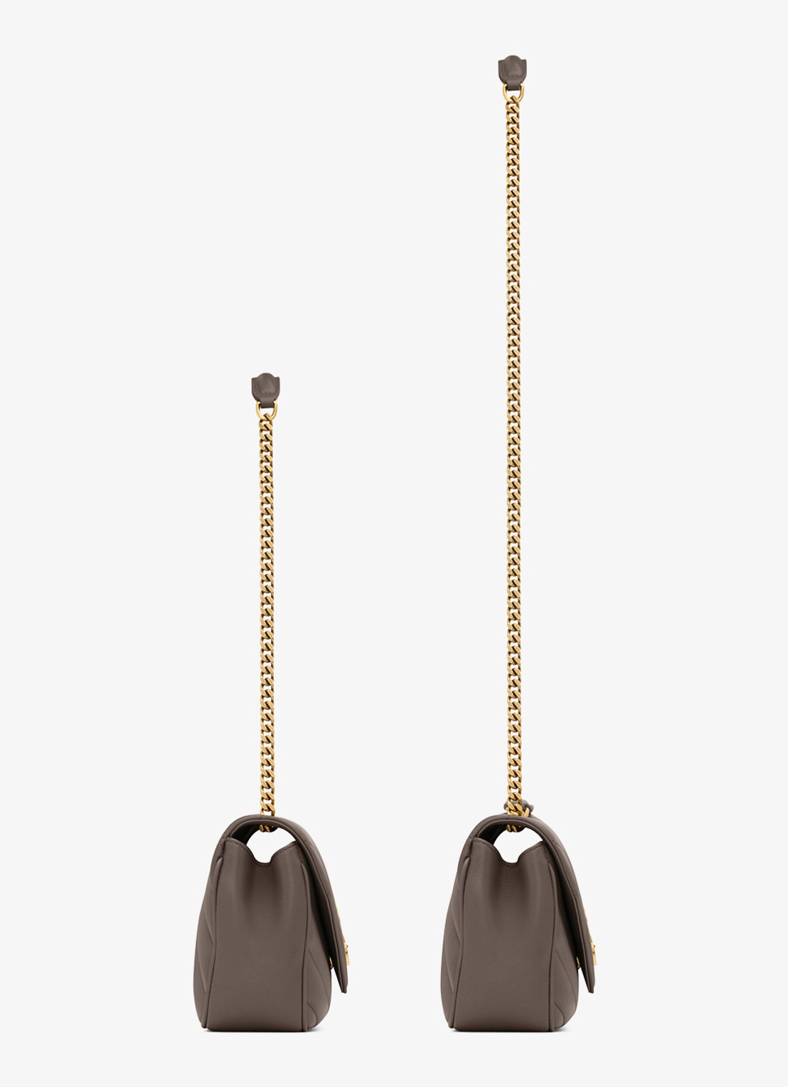 Saint Laurent Loulou Small schoudertas van lamsleer - detail 2 taupe