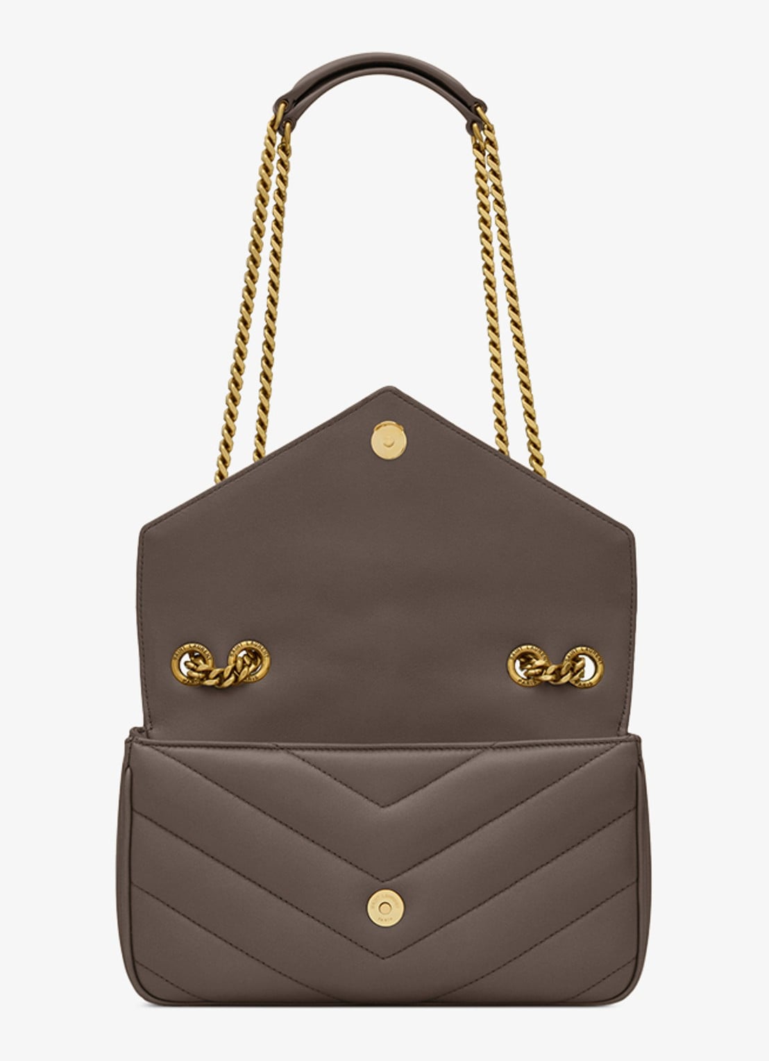 Saint Laurent Loulou Small schoudertas van lamsleer - detail 4 taupe