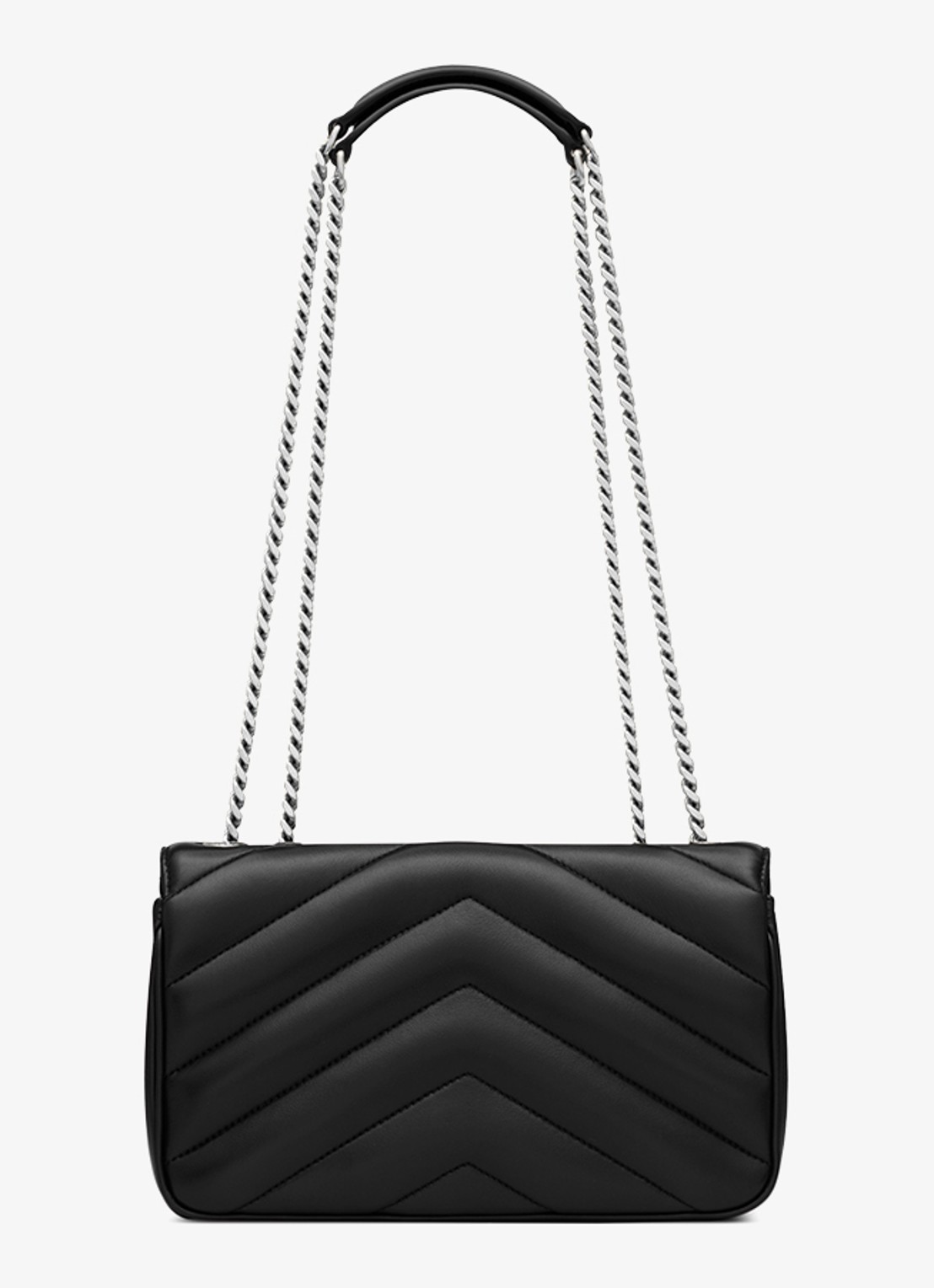 Saint Laurent Loulou Small schoudertas van quilted lamsleer - achterkant zwart