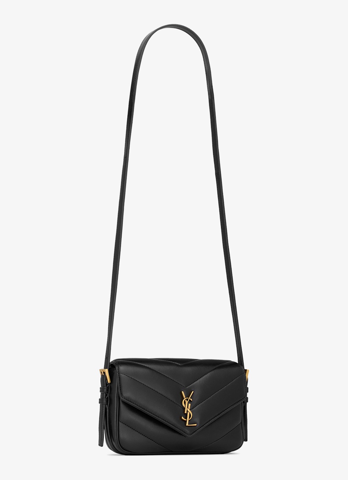 Saint Laurent Loulou Toy crossbodytas van lamsleer - detail 2 zwart