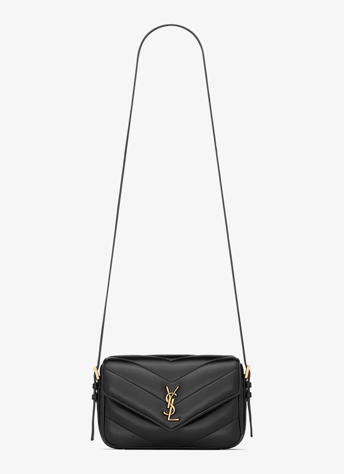 Saint Laurent Loulou Toy crossbodytas van lamsleer - voorkant 6 zwart