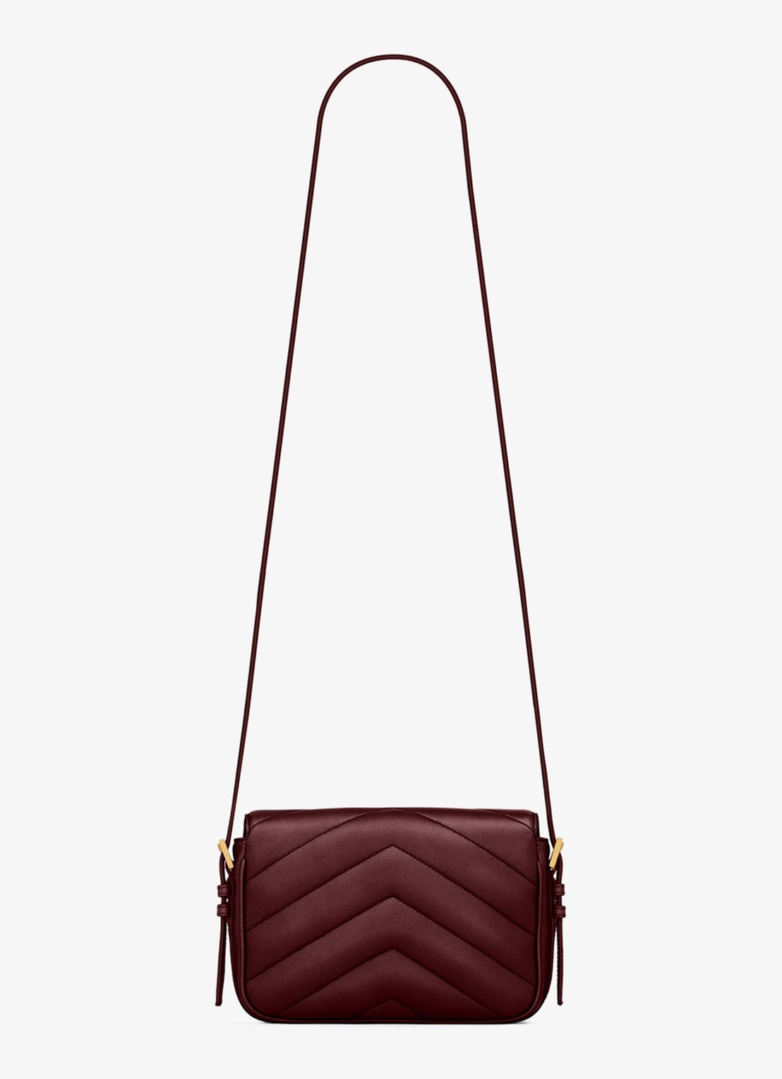 Saint Laurent Loulou Toy crossbodytas van lamsleer - achterkant 7 donkerrood