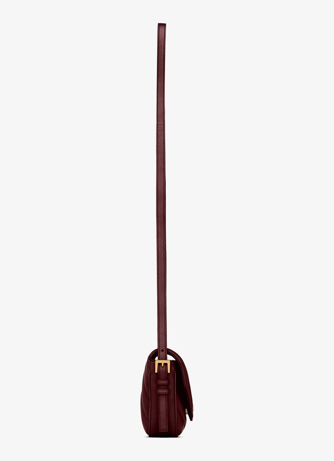Saint Laurent Loulou Toy crossbodytas van lamsleer - detail 2 donkerrood