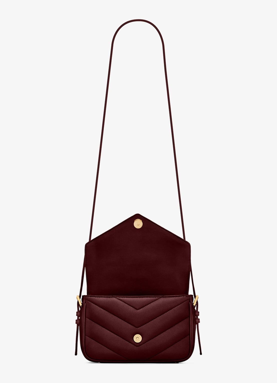 Saint Laurent Loulou Toy crossbodytas van lamsleer - detail 3 donkerrood