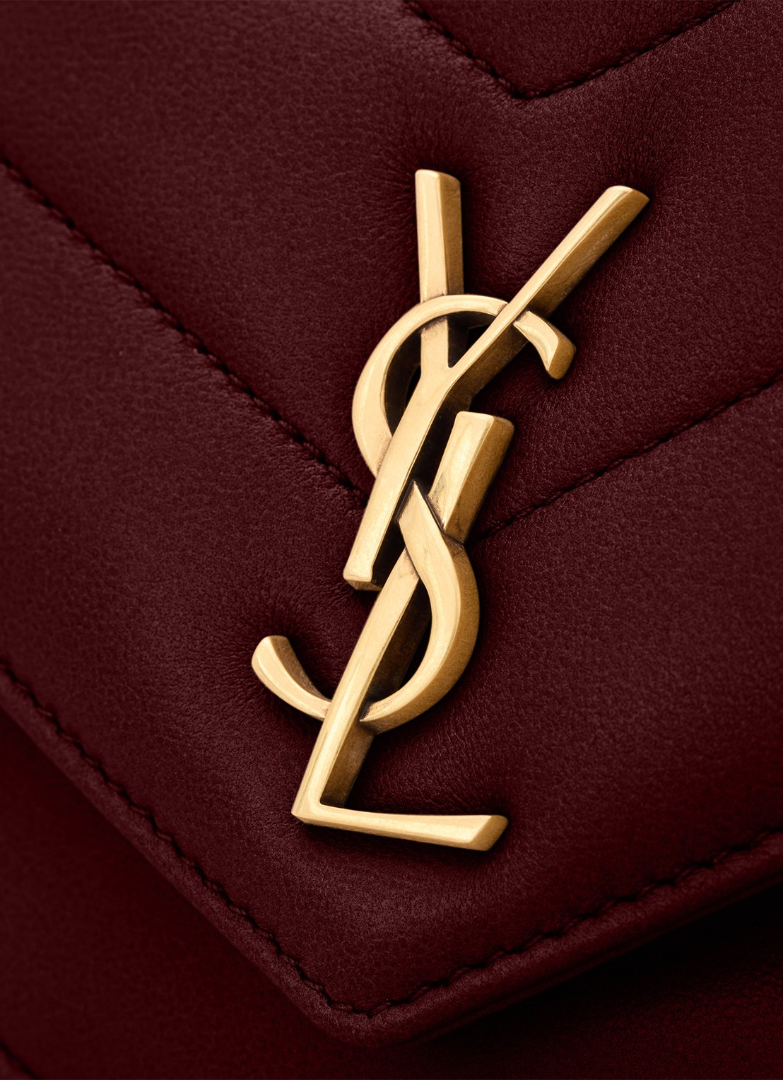 Saint Laurent Loulou Toy crossbodytas van lamsleer - detail 5 donkerrood