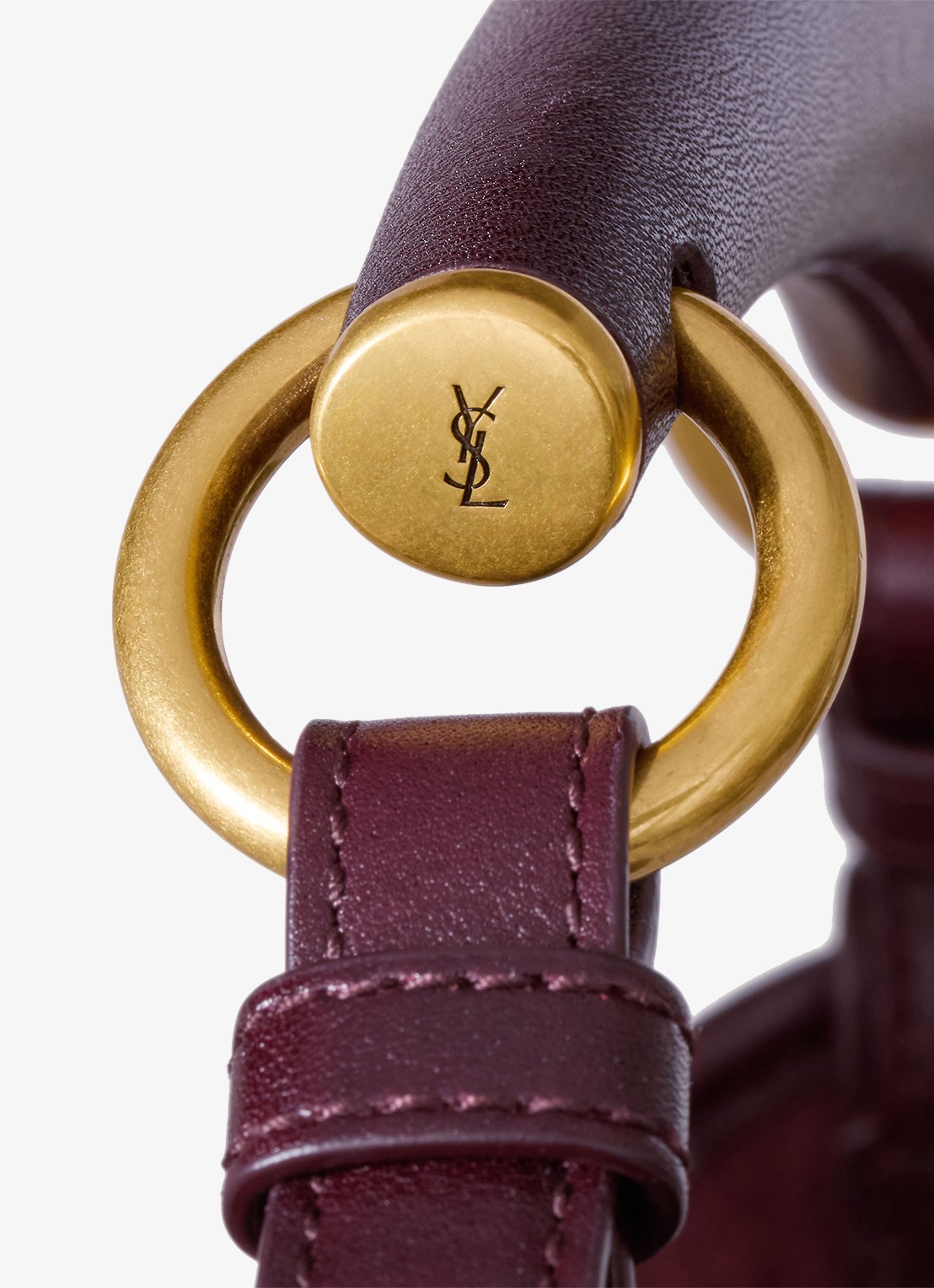 Saint Laurent Mombasa Medium schoudertas van kalfsleer - detail 4 donkerrood