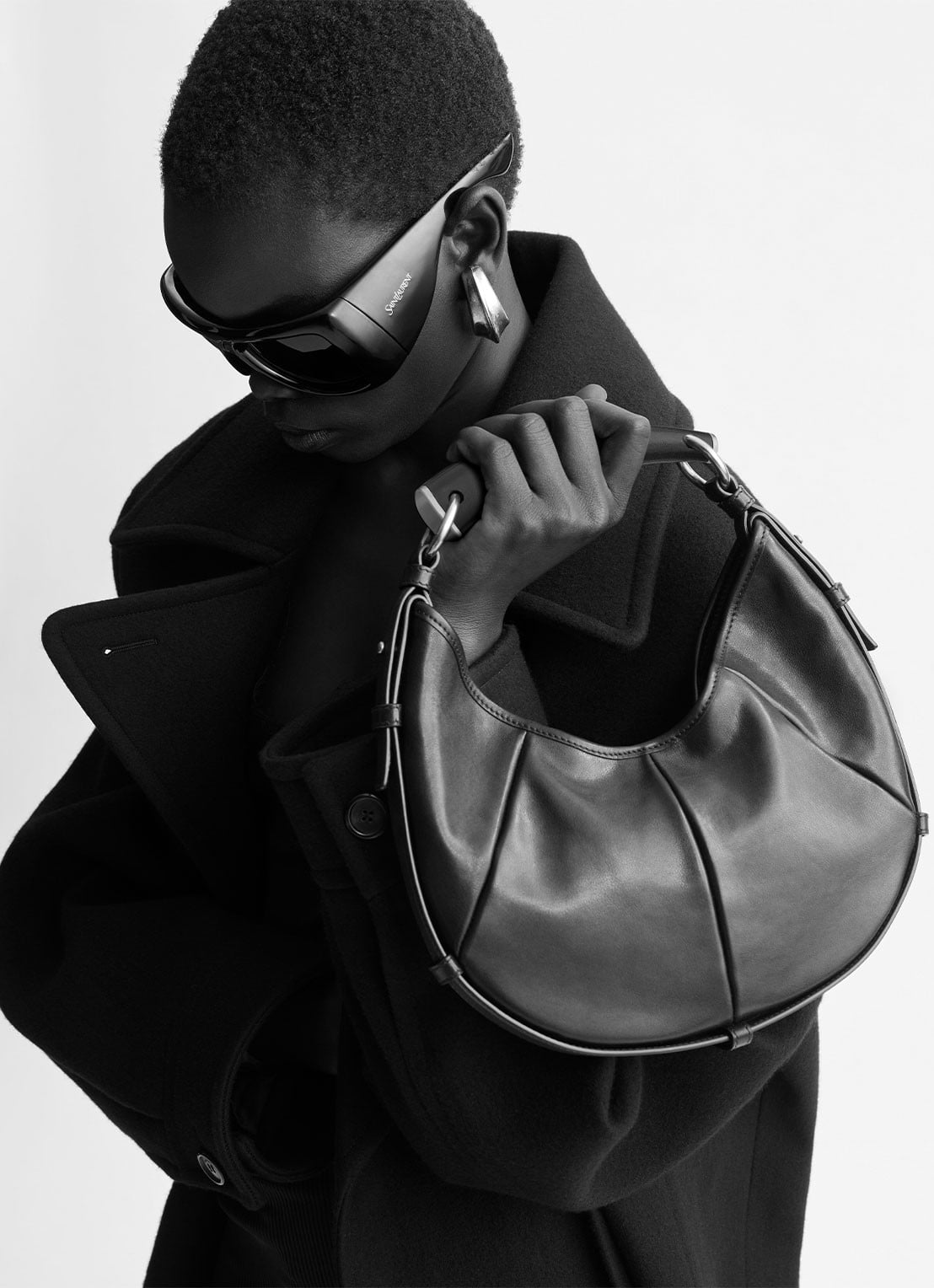 Saint Laurent Mombasa Small schoudertas van kalfsleer - detail 3 zwart