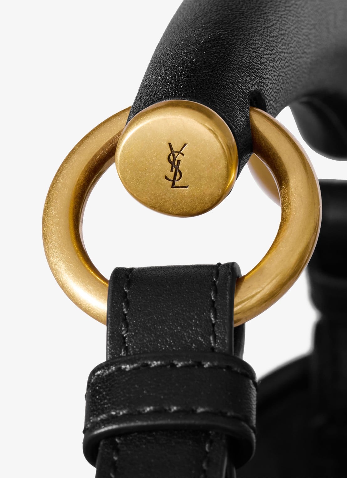 Saint Laurent Mombasa Small schoudertas van kalfsleer - detail 6 zwart