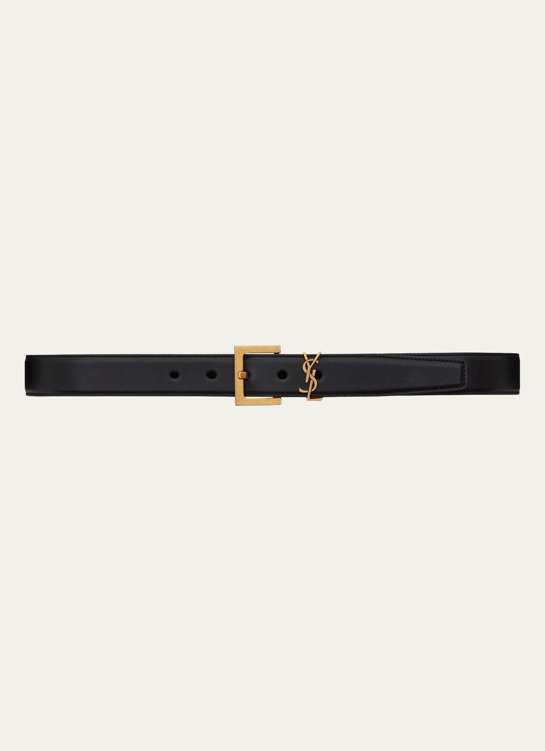 Saint Laurent Monogram riem van kalfsleer - voorkant zwart