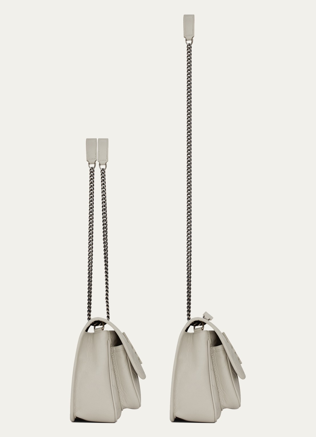 Saint Laurent Niki Baby schoudertas van kalfsleer - detail 3 gebroken wit