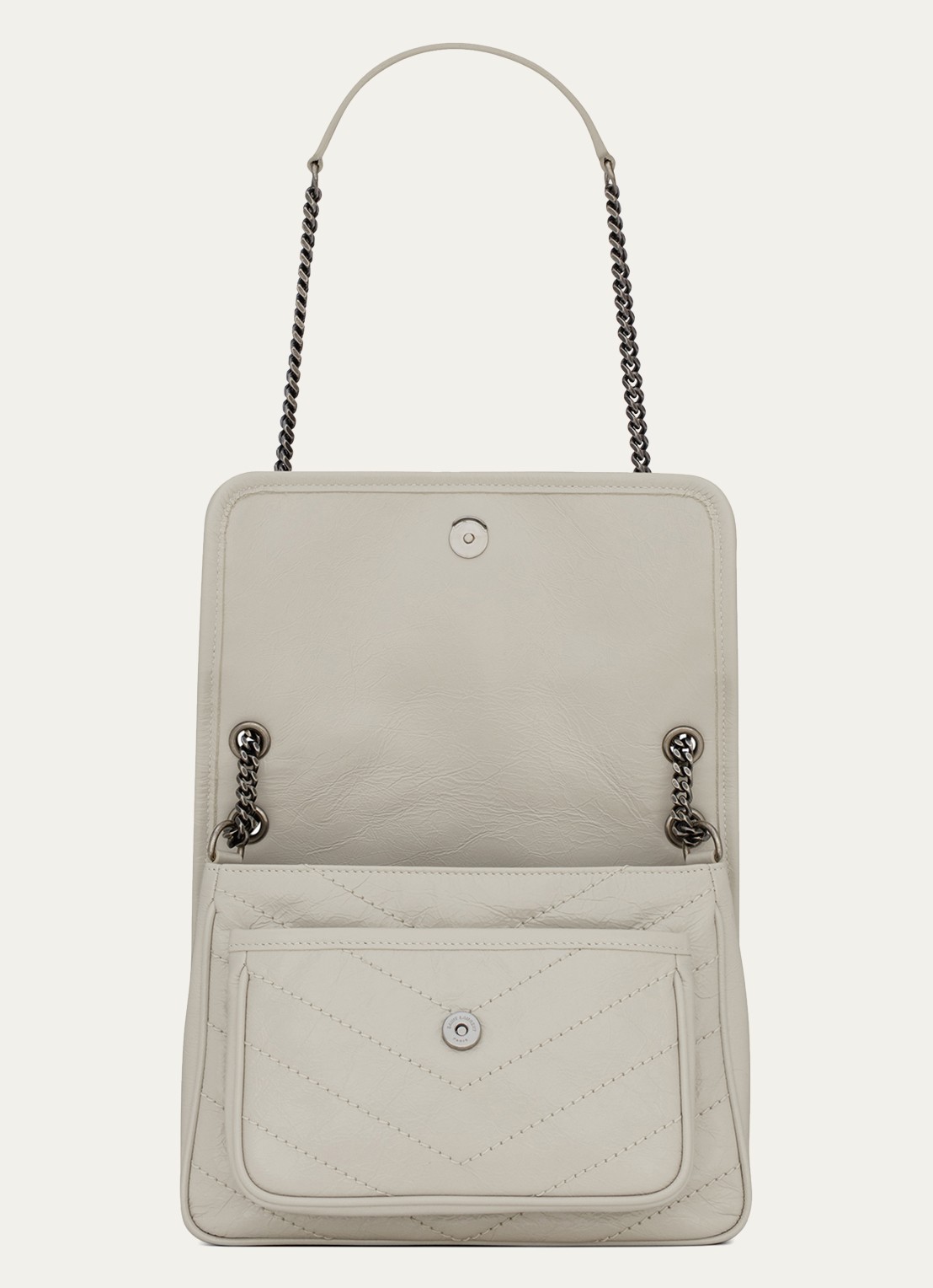 Saint Laurent Niki Baby schoudertas van kalfsleer - detail 4 gebroken wit