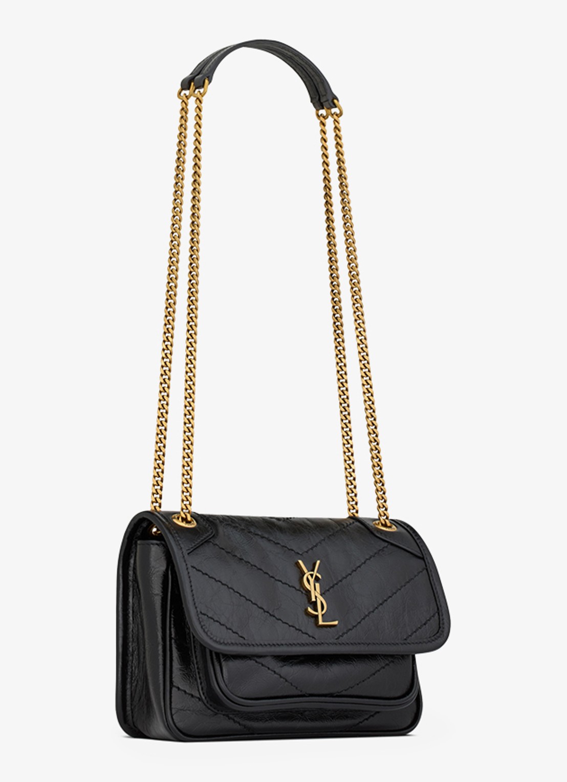Saint Laurent Niki Mini schoudertas van kalfsleer - detail 4 zwart