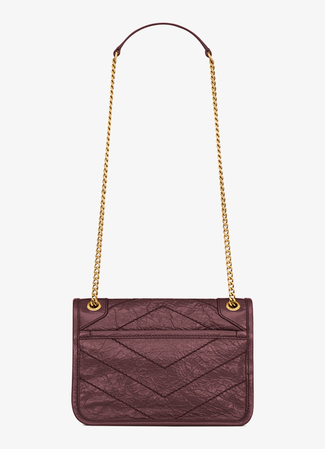 Saint Laurent Niki Mini schoudertas van kalfsleer - achterkant donkerrood