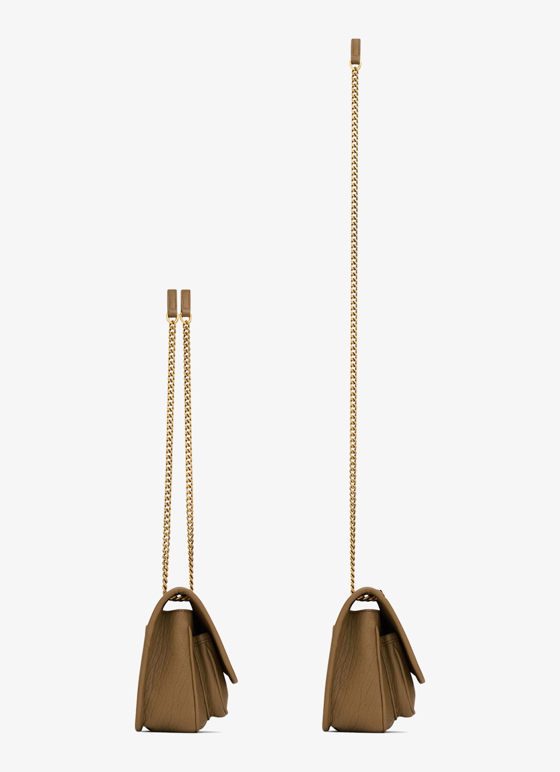 Saint Laurent Niki Mini schoudertas van lamsleer - detail camel