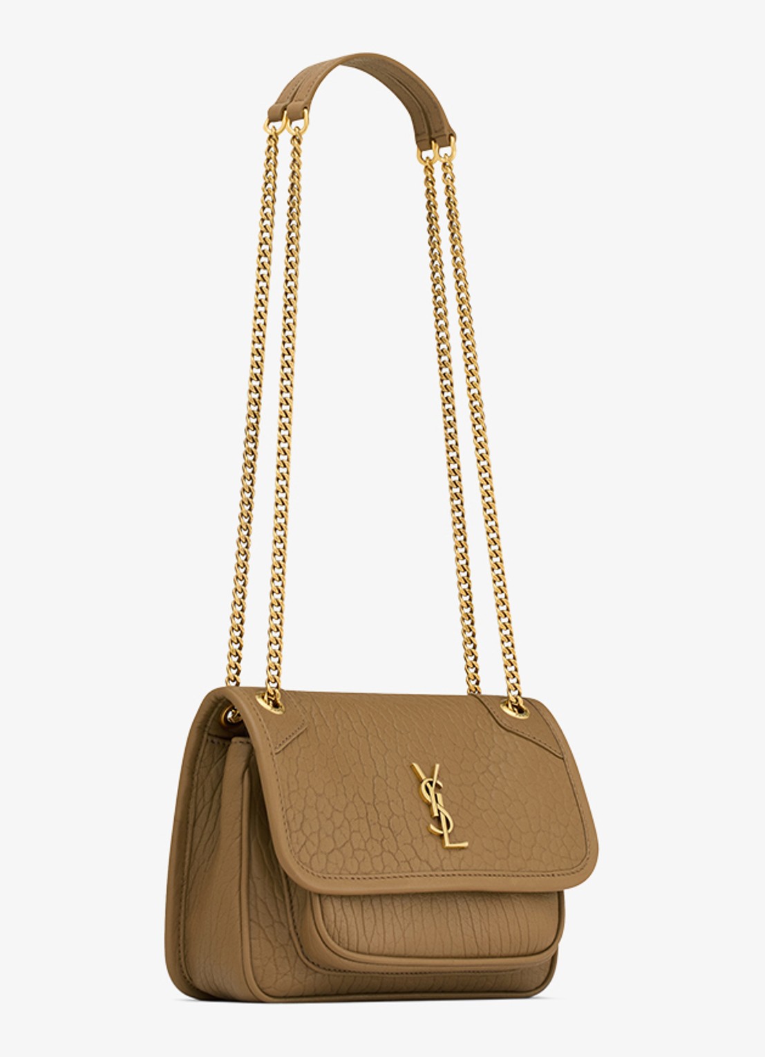 Saint Laurent Niki Mini schoudertas van lamsleer - detail 2 camel