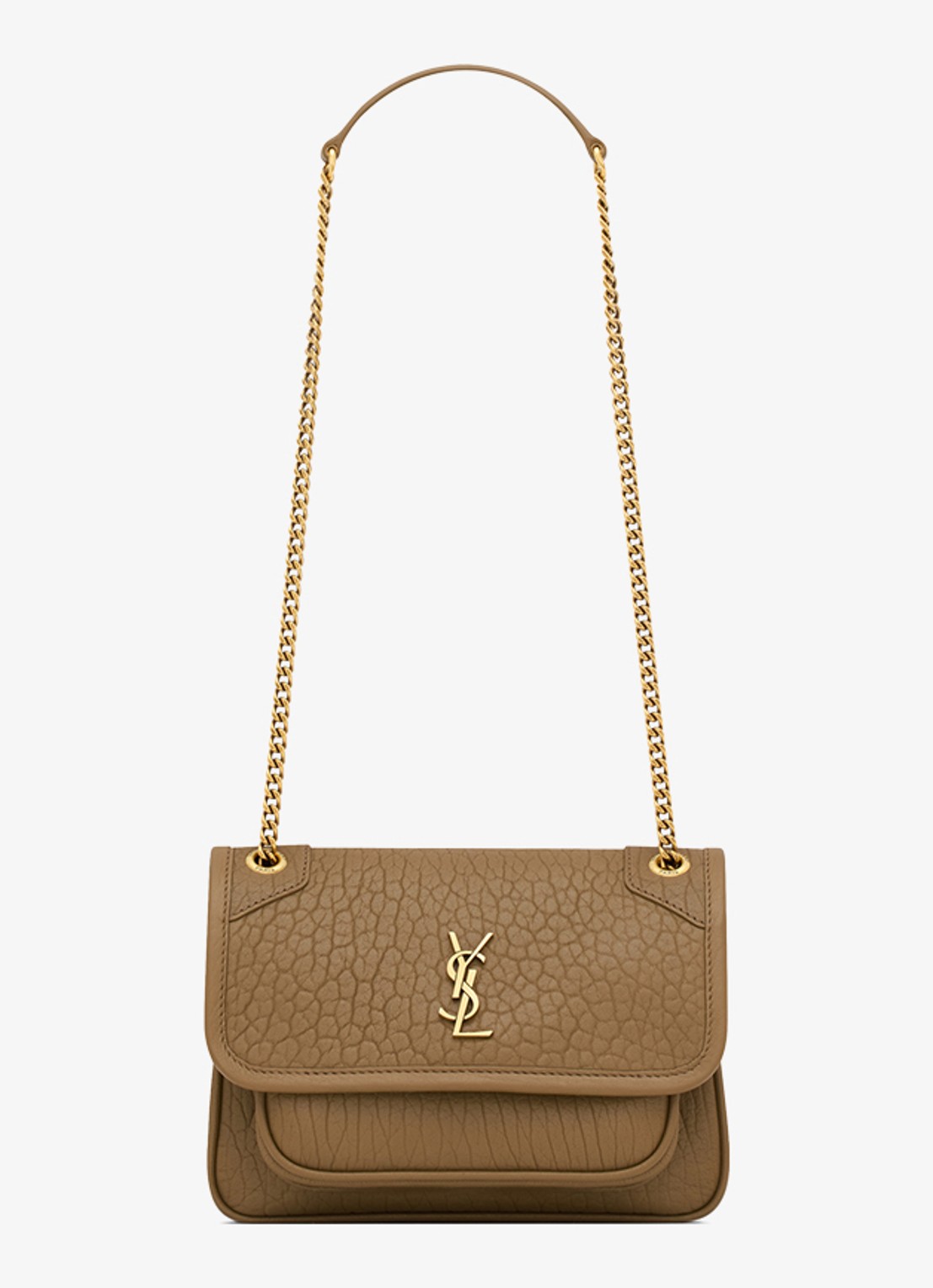 Saint Laurent Niki Mini schoudertas van lamsleer - voorkant 5 camel