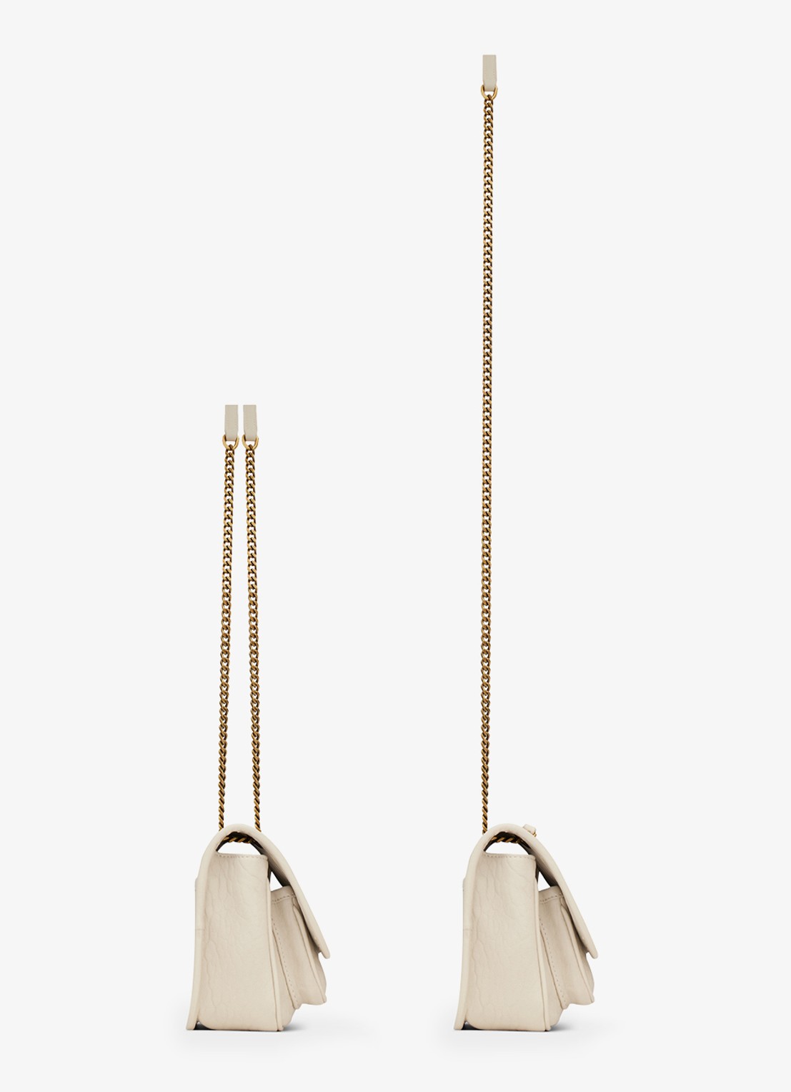 Saint Laurent Niki Mini schoudertas van lamsleer - detail gebroken wit