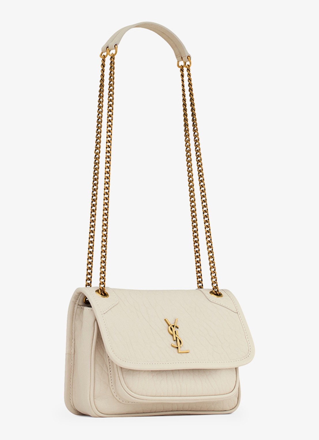 Saint Laurent Niki Mini schoudertas van lamsleer - detail 2 gebroken wit