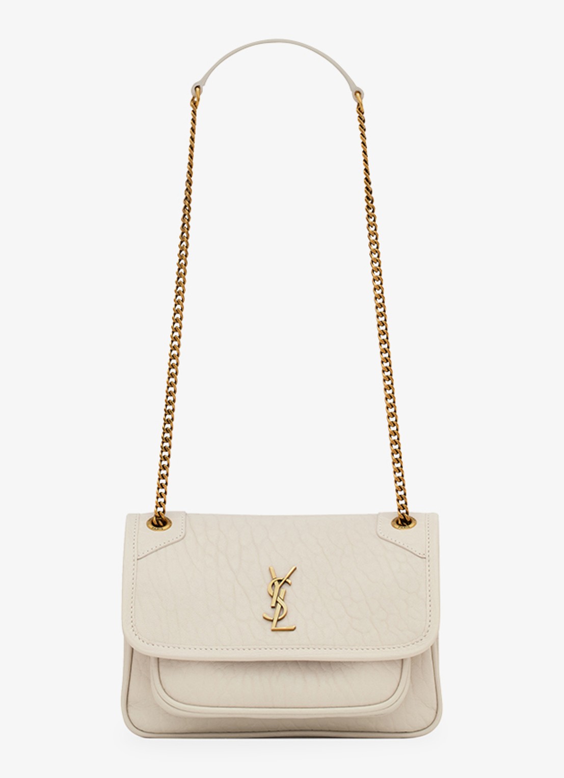 Saint Laurent Niki Mini schoudertas van lamsleer - voorkant 4 gebroken wit