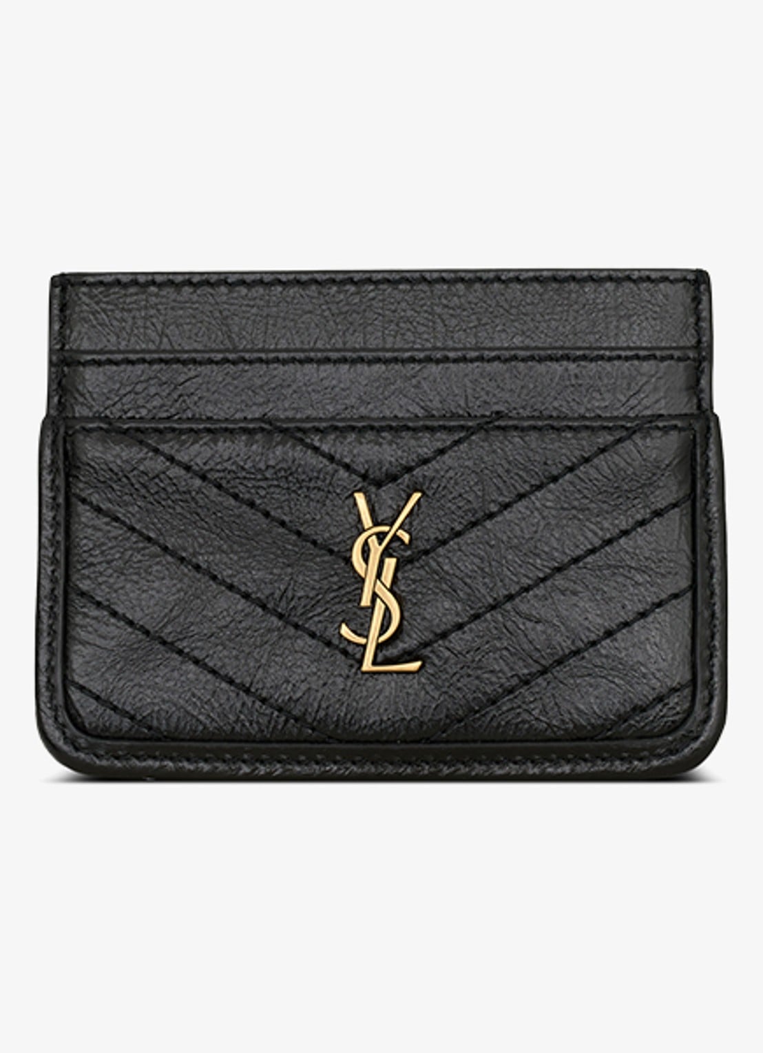 Saint Laurent Niki pasjeshouder van kalfsleer - voorkant 2 zwart