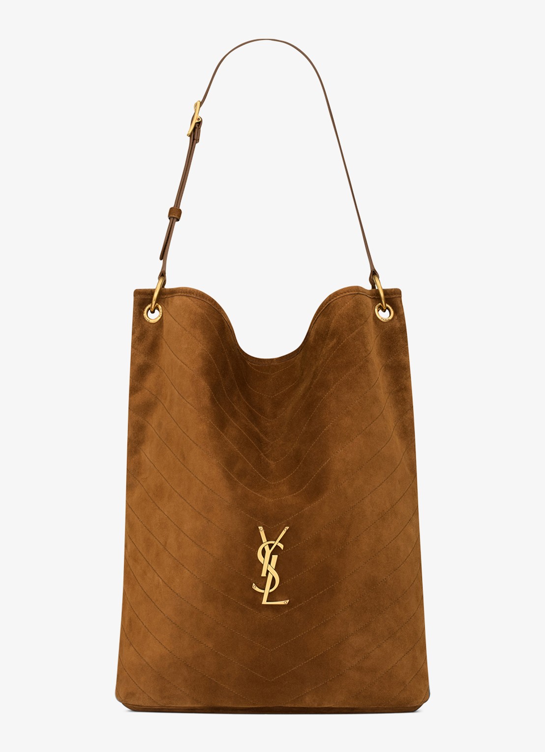 Saint Laurent Niki schoudertas van kalfssuède - voorkant bruin