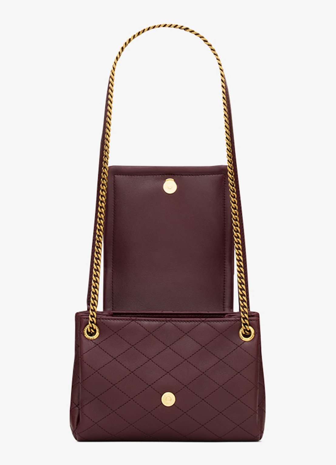 Saint Laurent Nolita Mini crossbodytas van lamsleer - detail 6 bordeauxrood