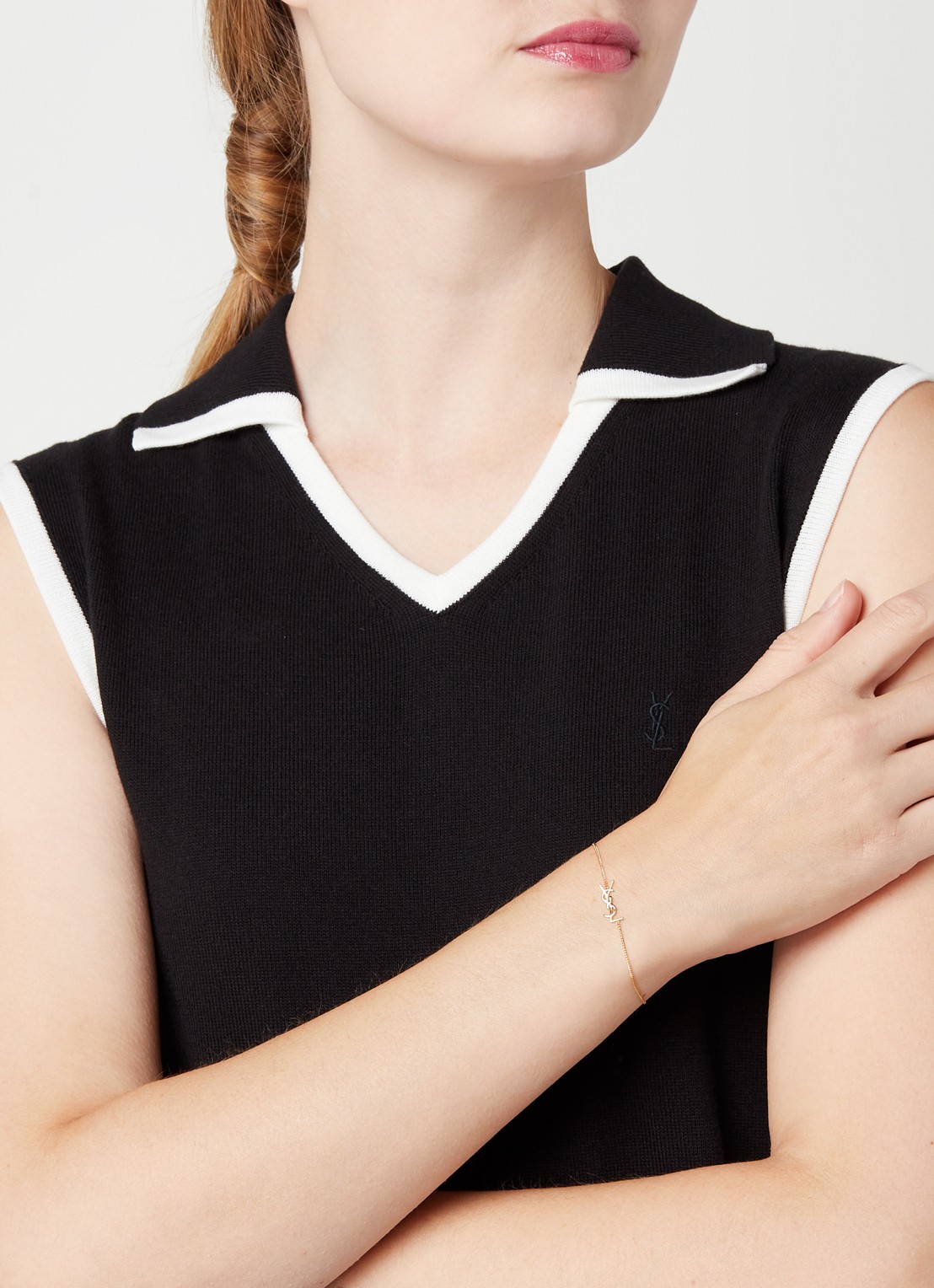 Saint Laurent Opyum armband met logo - detail goud