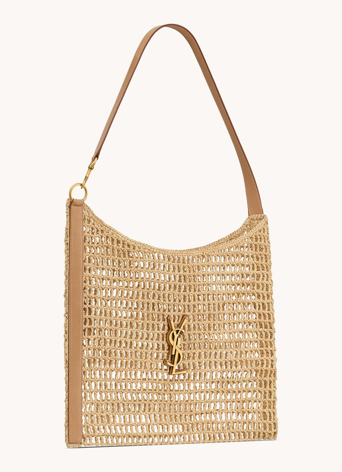 Saint Laurent Oxalis schoudertas met logo - detail naturel