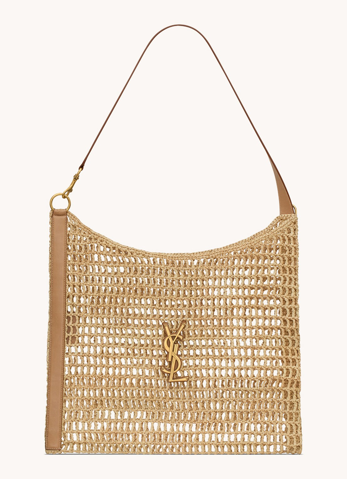 Saint Laurent Oxalis schoudertas met logo - voorkant 2 naturel