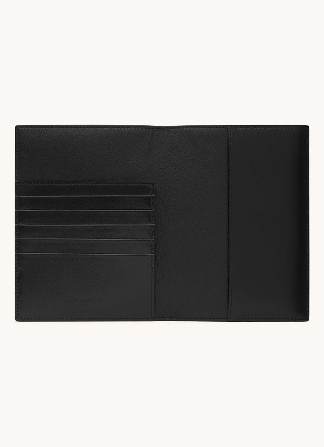 Saint Laurent Paris paspoortetui van kalfsleer - detail 2 zwart