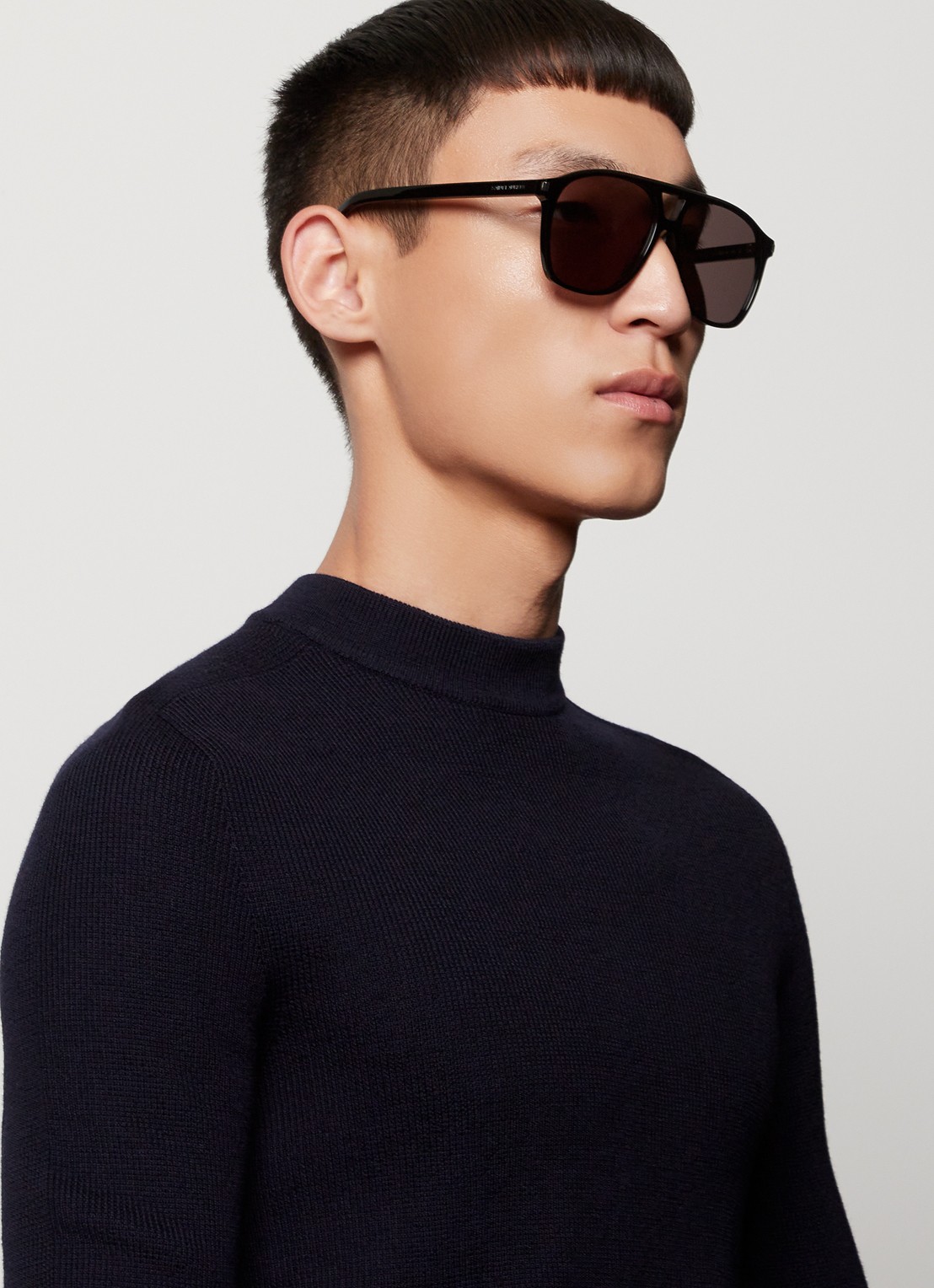 Saint Laurent Piloten zonnebril SL596 - voorkant 2 zwart
