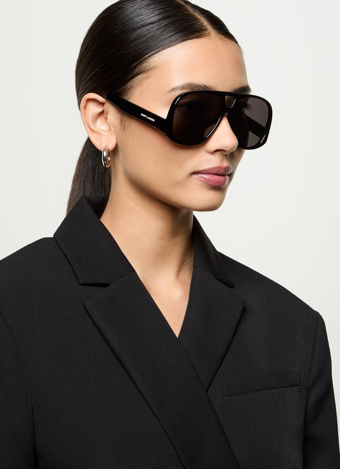 Saint Laurent Piloten zonnebril SL652 - voorkant 2 zwart