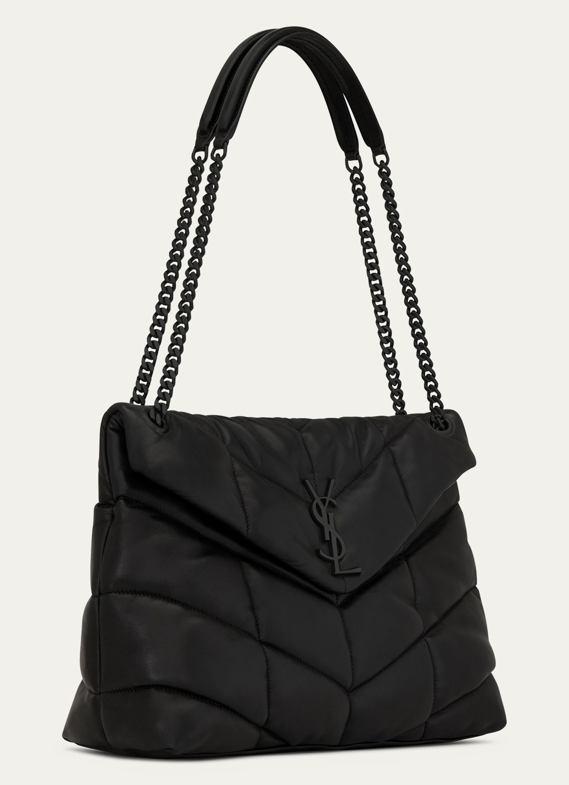 Saint Laurent Puffer Medium schoudertas van quilted lamsleer - detail 5 zwart