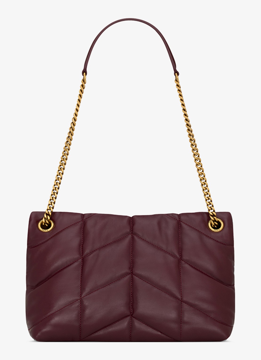 Saint Laurent Puffer Small schoudertas van kalfsleer - achterkant 4 donkerrood