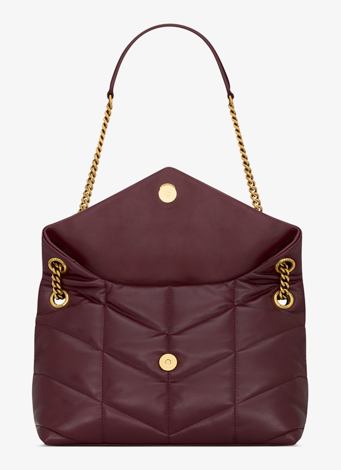 Saint Laurent Puffer Small schoudertas van kalfsleer - detail 3 donkerrood