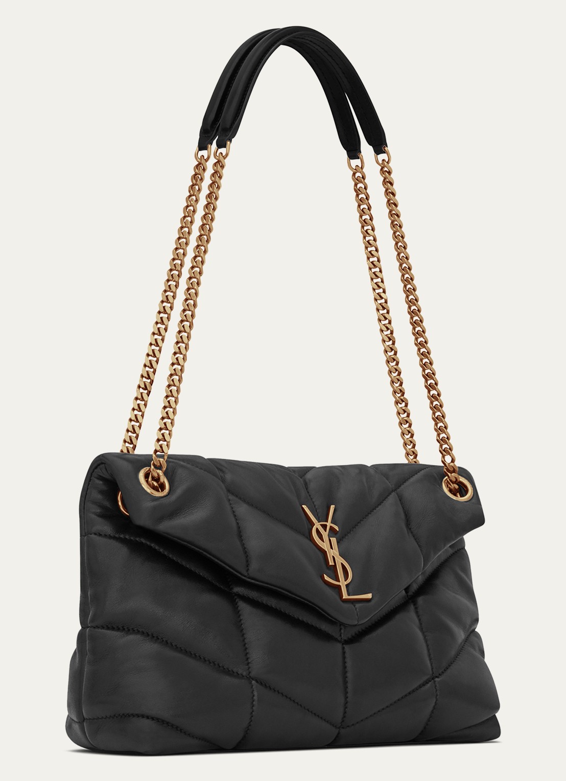 Saint Laurent Puffer Small schoudertas van quilted lamsleer - detail 6 zwart