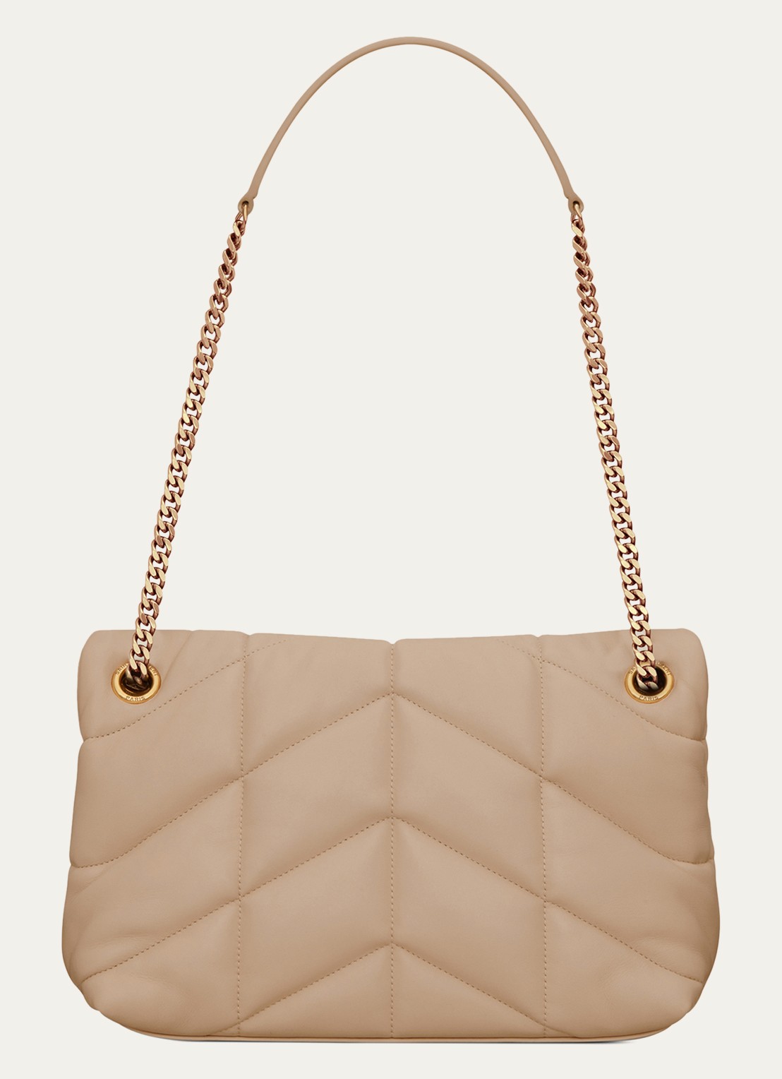 Saint Laurent Puffer Small schoudertas van quilted lamsleer - detail 3 beige