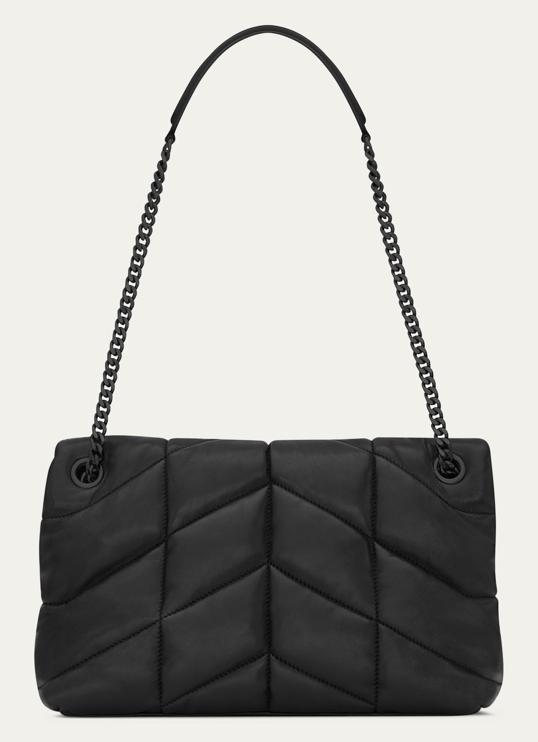 Saint Laurent Puffer Small schoudertas van quilted lamsleer - detail 3 zwart