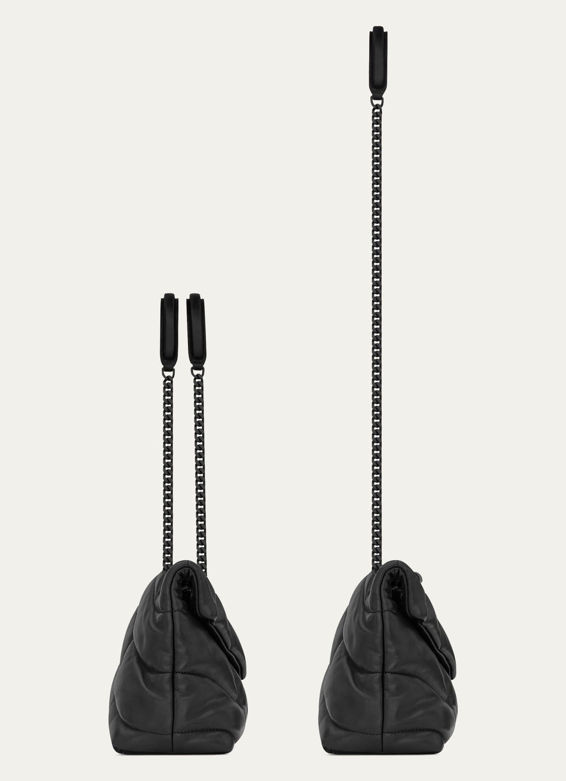 Saint Laurent Puffer Small schoudertas van quilted lamsleer - detail 4 zwart