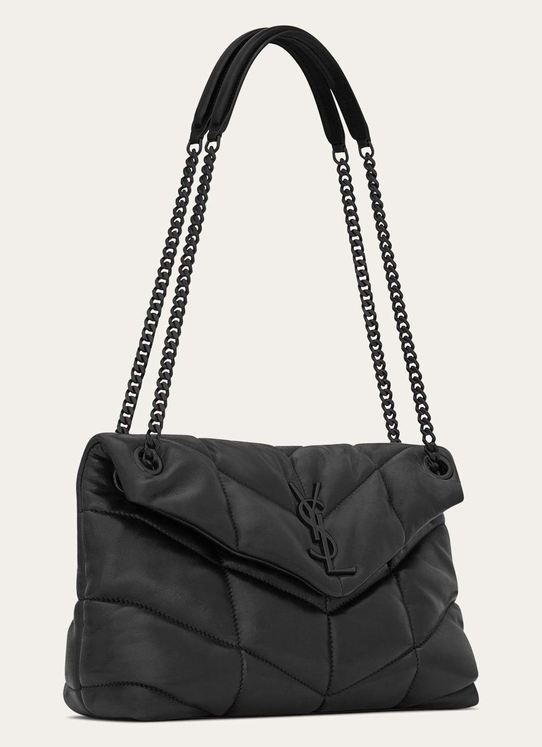 Saint Laurent Puffer Small schoudertas van quilted lamsleer - detail 6 zwart