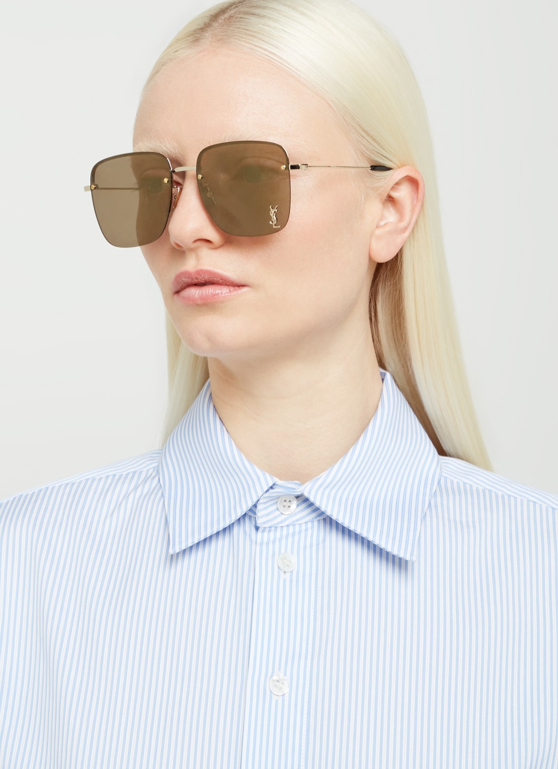 Saint Laurent Retro zonnebril  SL312 - voorkant 2 goud