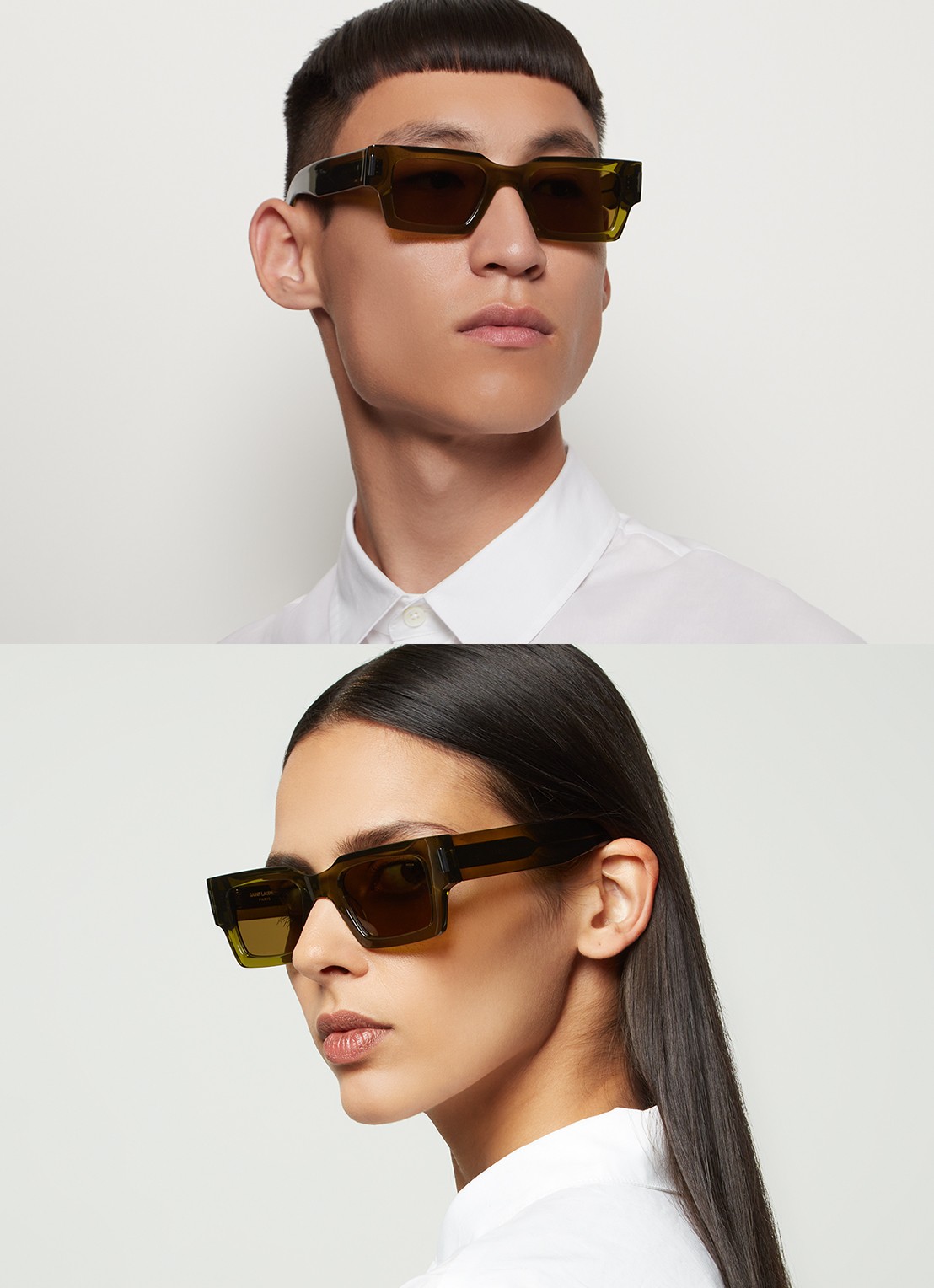 Saint Laurent Retro zonnebril SL572 - voorkant 5 groen