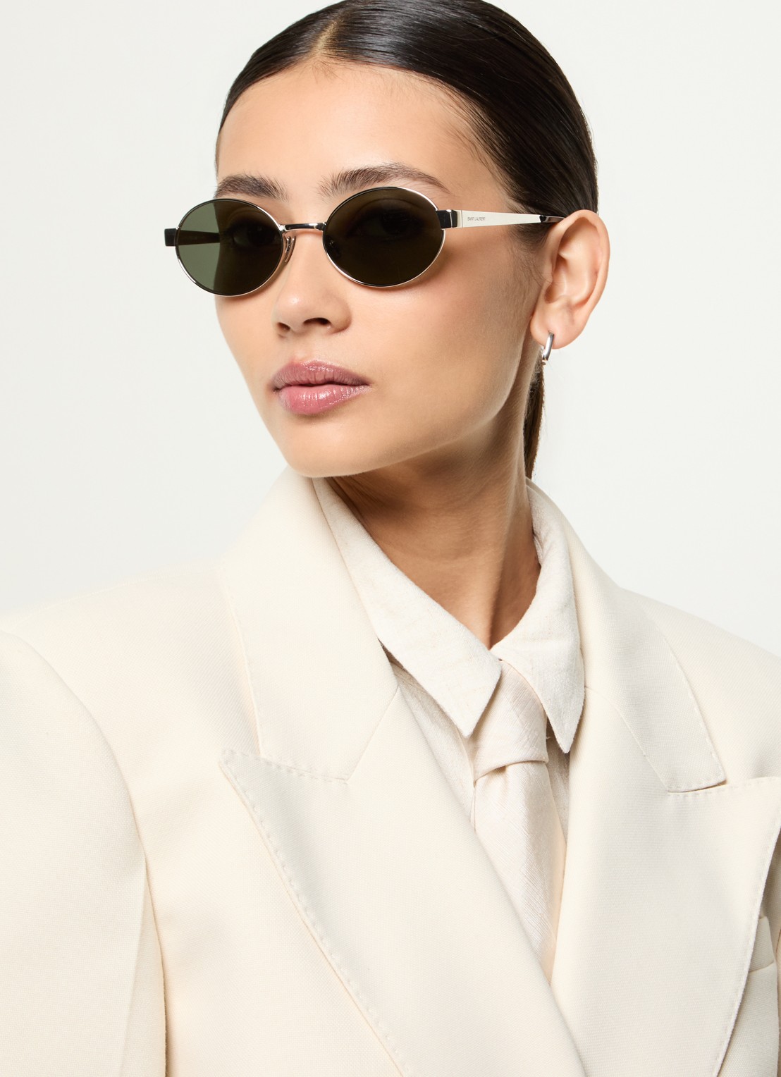 Saint Laurent Retro zonnebril SL692 - voorkant 2 zilver