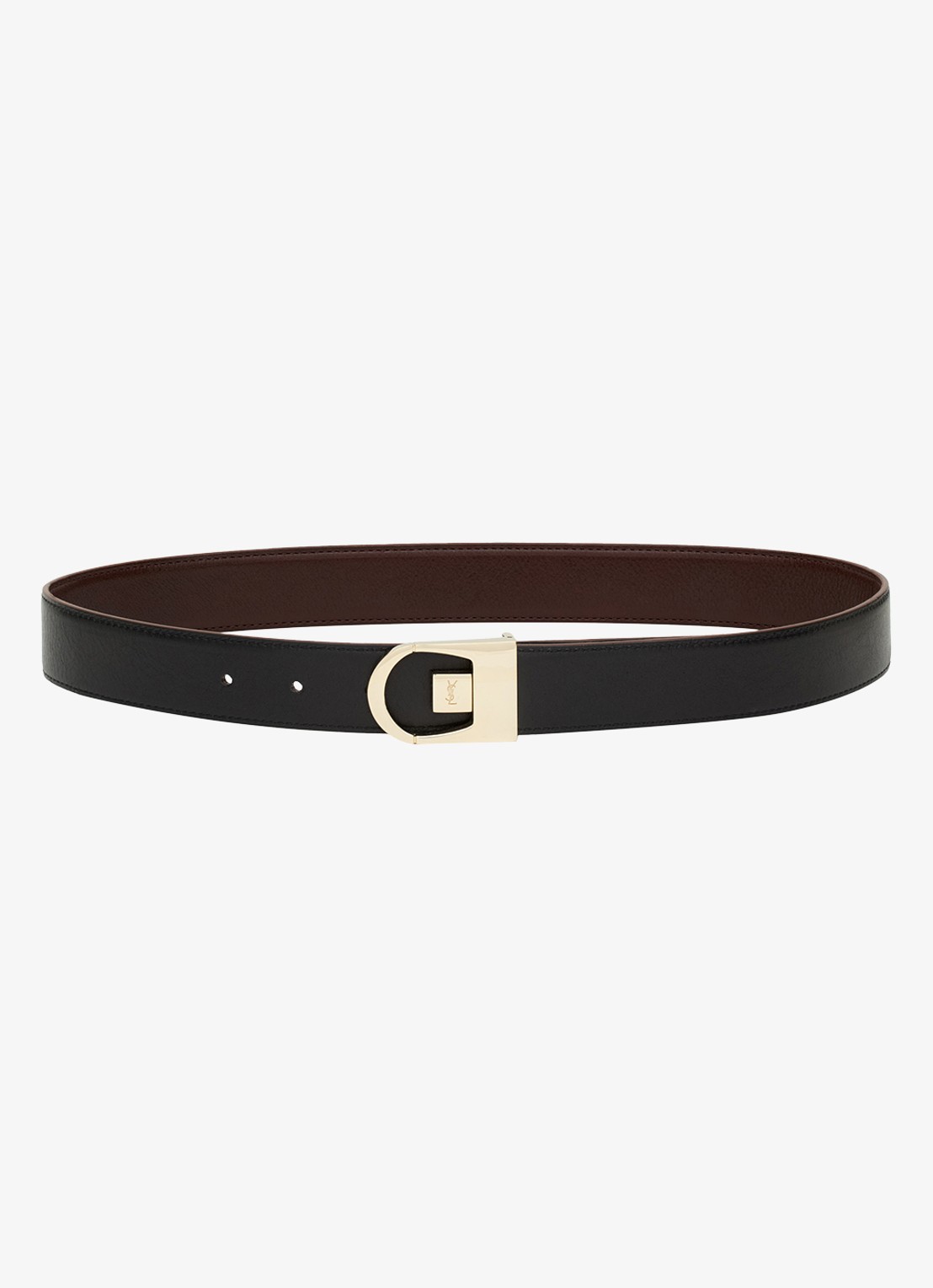 Saint Laurent Reversible riem van kalfsleer - detail 5 zwart