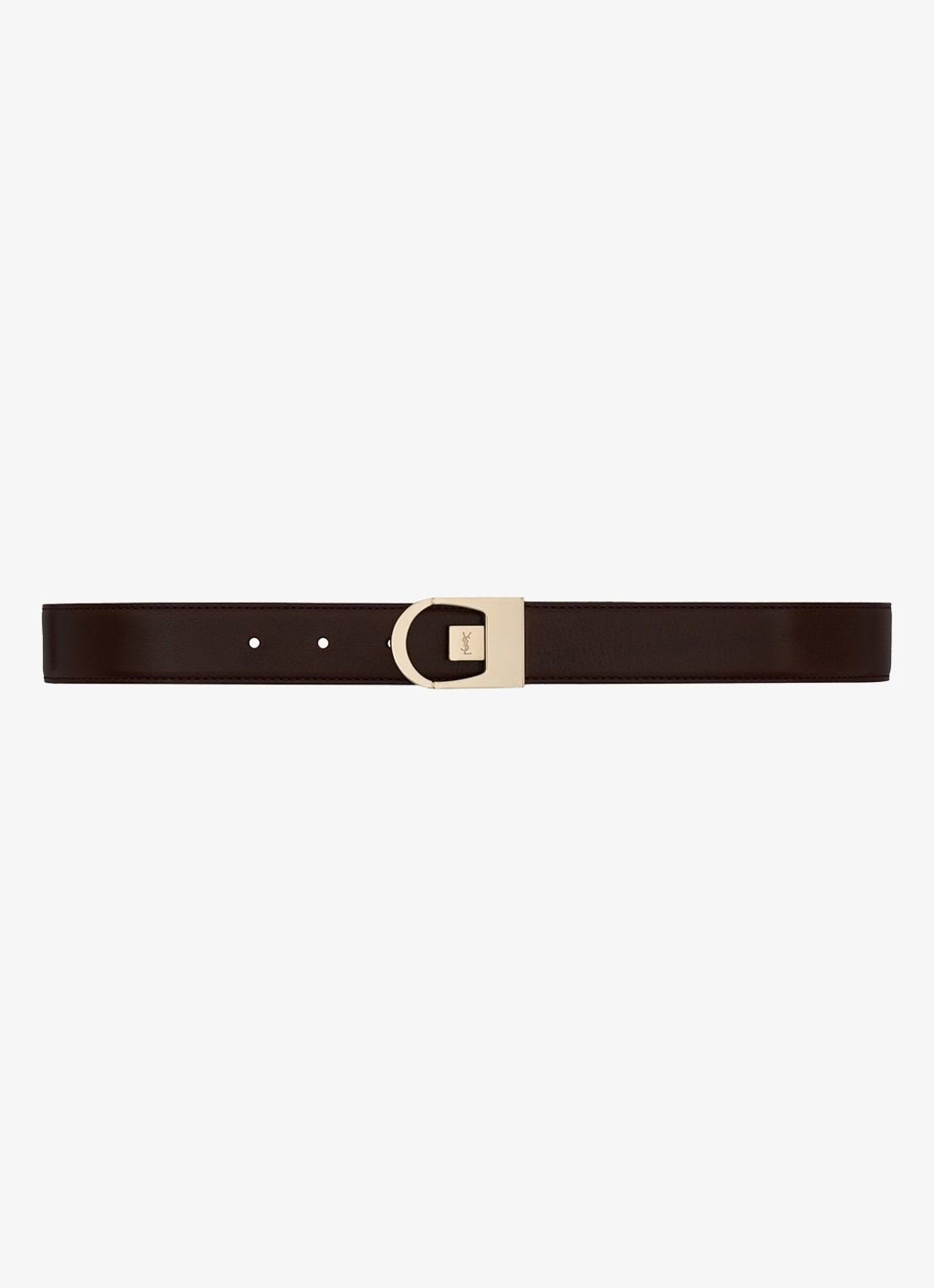 Saint Laurent Reversible riem van kalfsleer - voorkant zwart