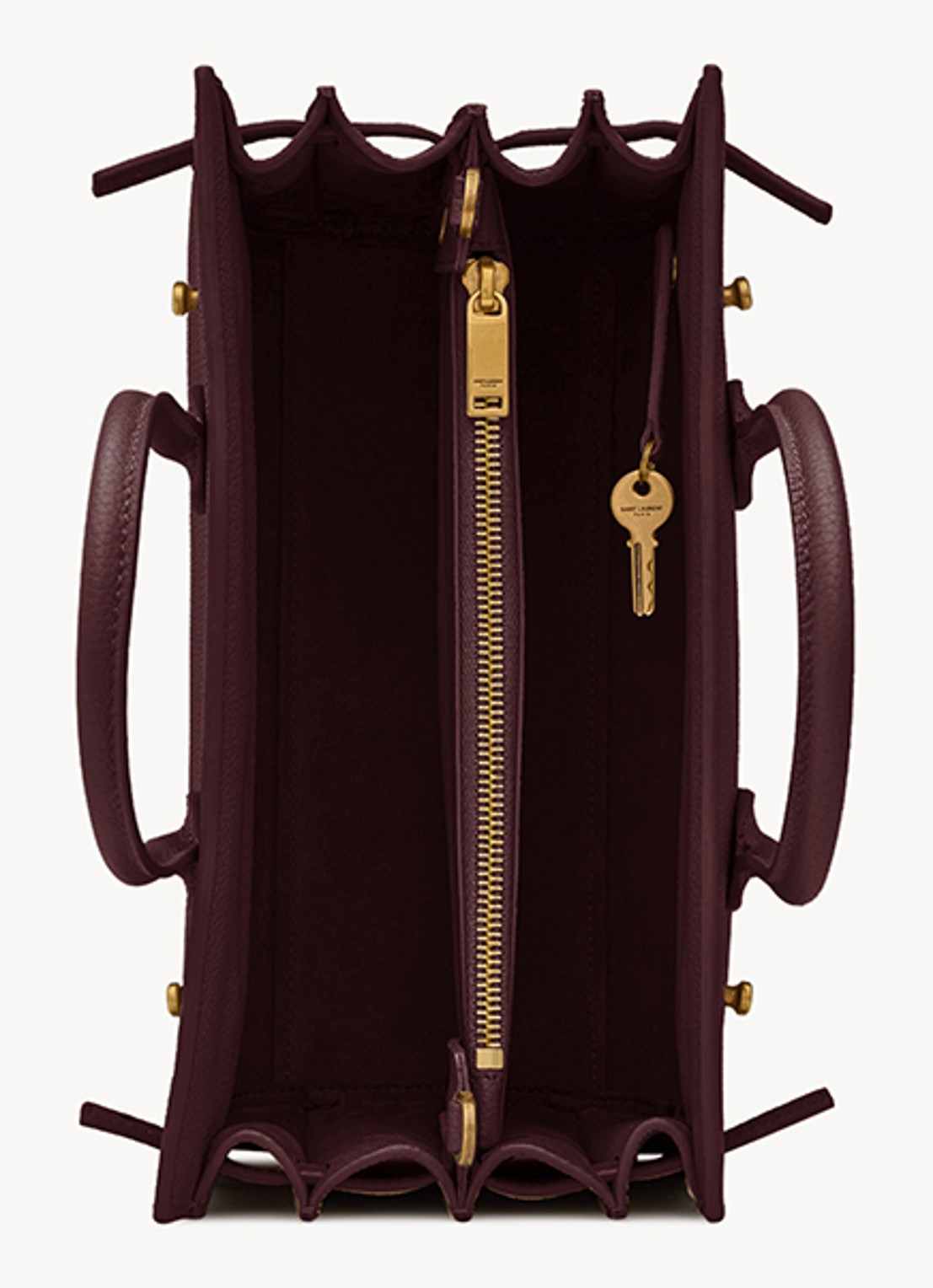 Saint Laurent Sac De Jour Baby handtas van kalfsleer - detail 4 bordeauxrood