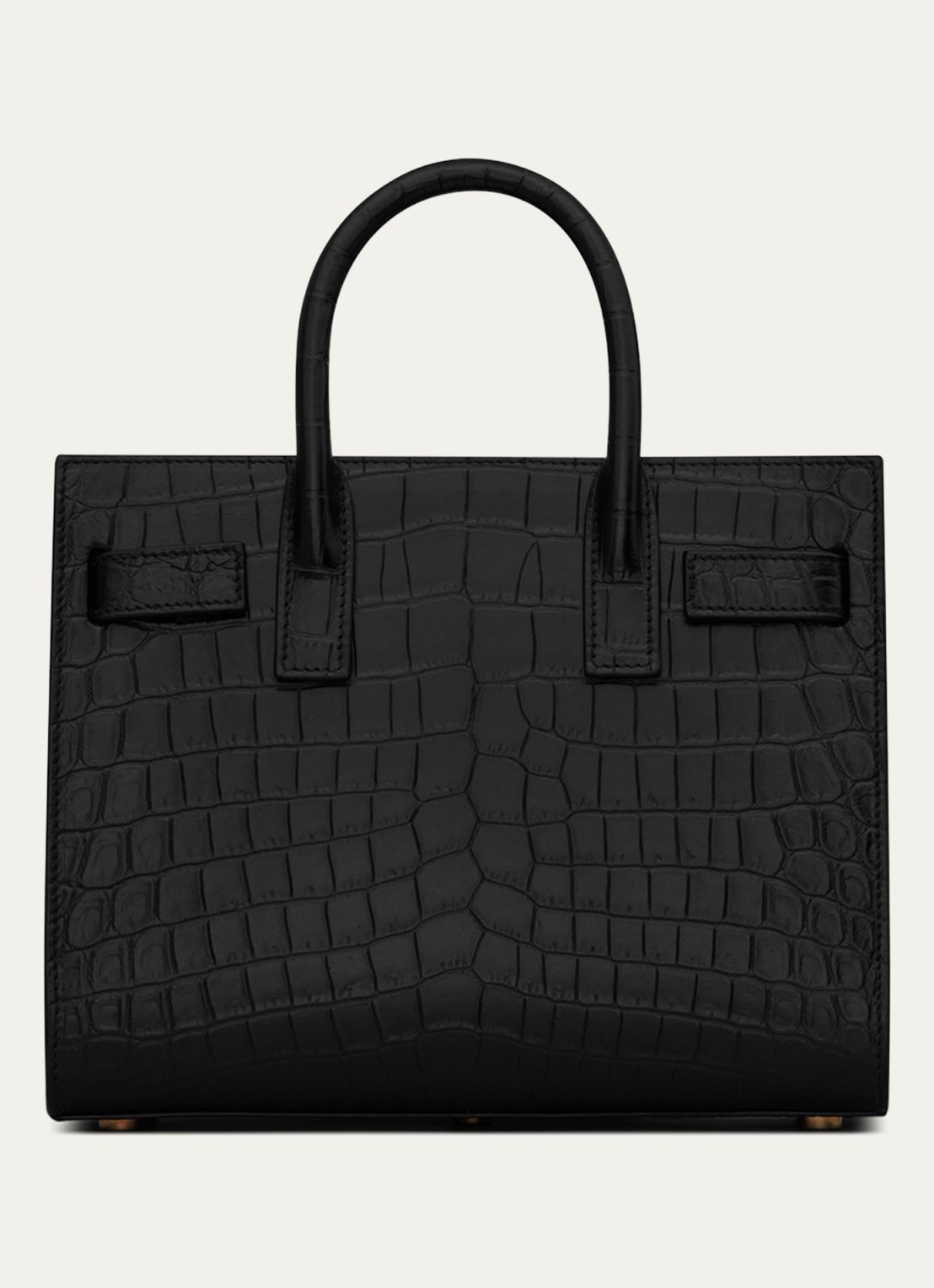 Saint Laurent Sac de Jour Nano handtas van kalfsleer met crocostructuur - detail 3 zwart