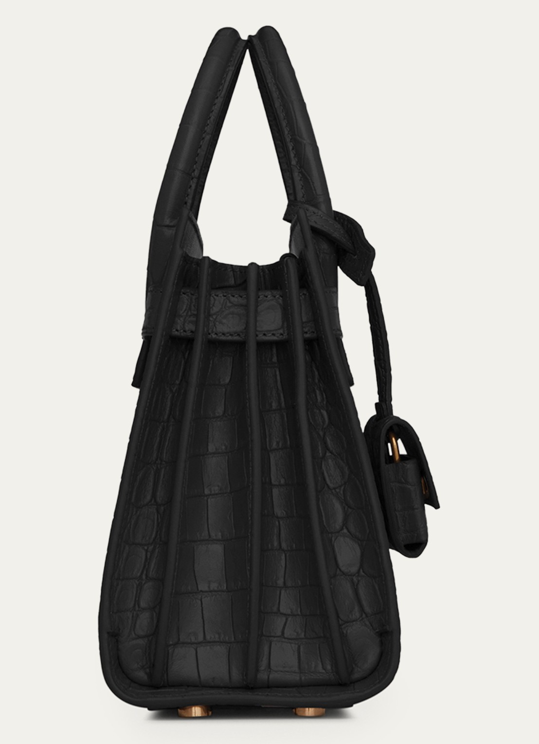 Saint Laurent Sac de Jour Nano handtas van kalfsleer met crocostructuur - detail 4 zwart