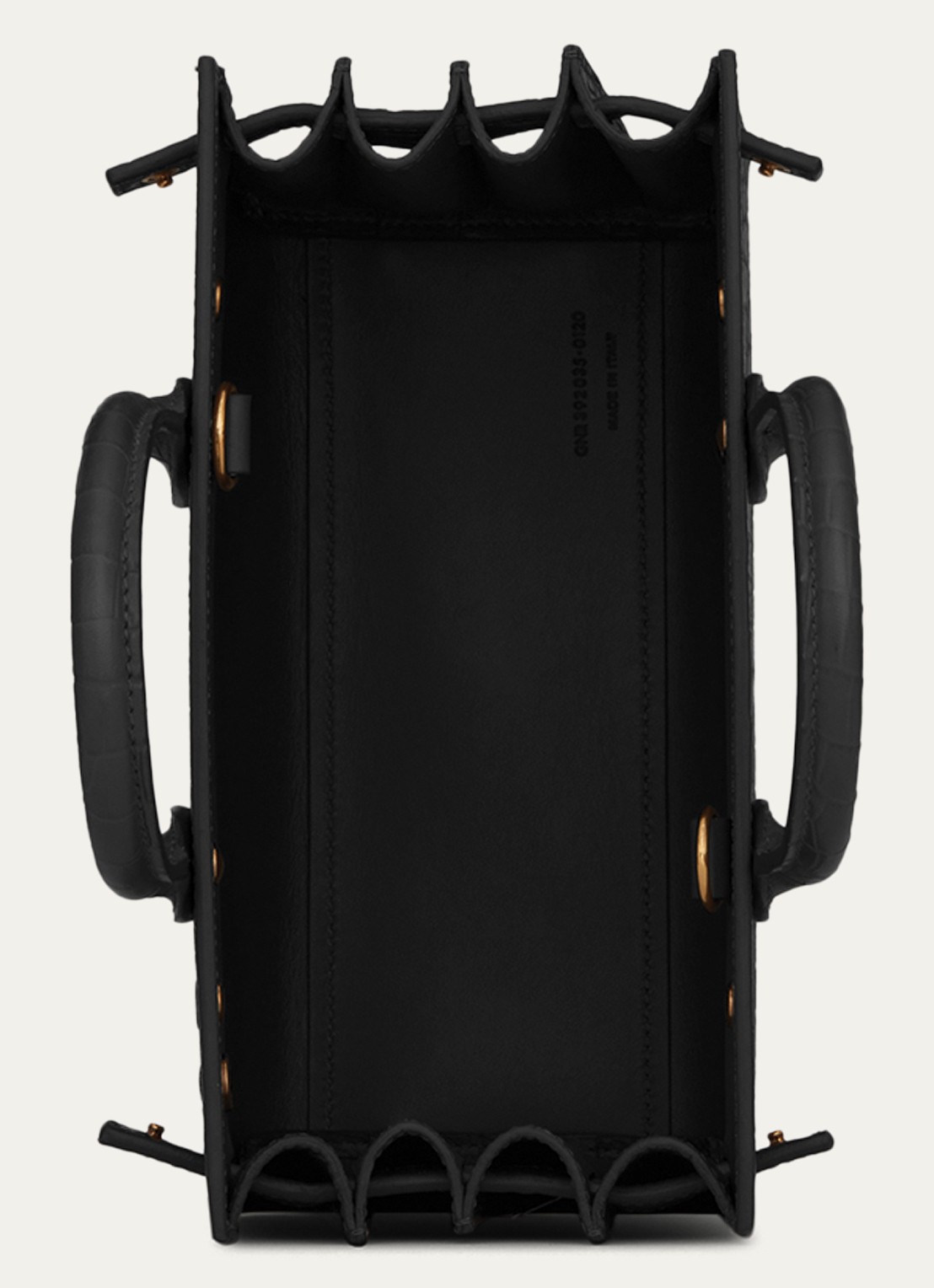 Saint Laurent Sac de Jour Nano handtas van kalfsleer met crocostructuur - detail 5 zwart