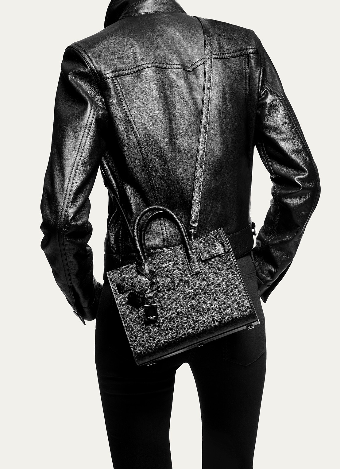 Saint Laurent Sac De Jour Nano handtas van kalfsleer - detail 4 bruin